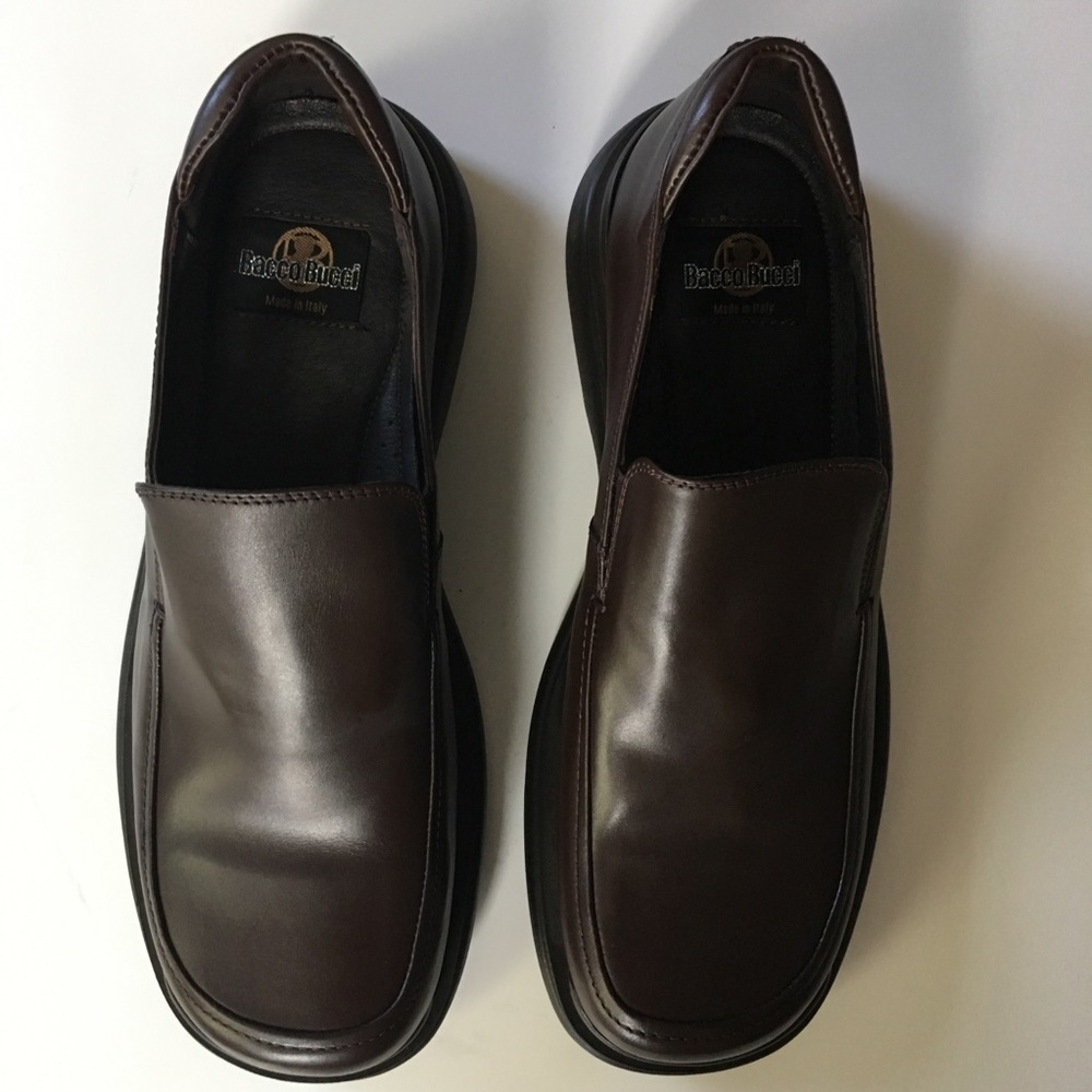 Bacco bucci men’s shoes leather loafers brown size 10